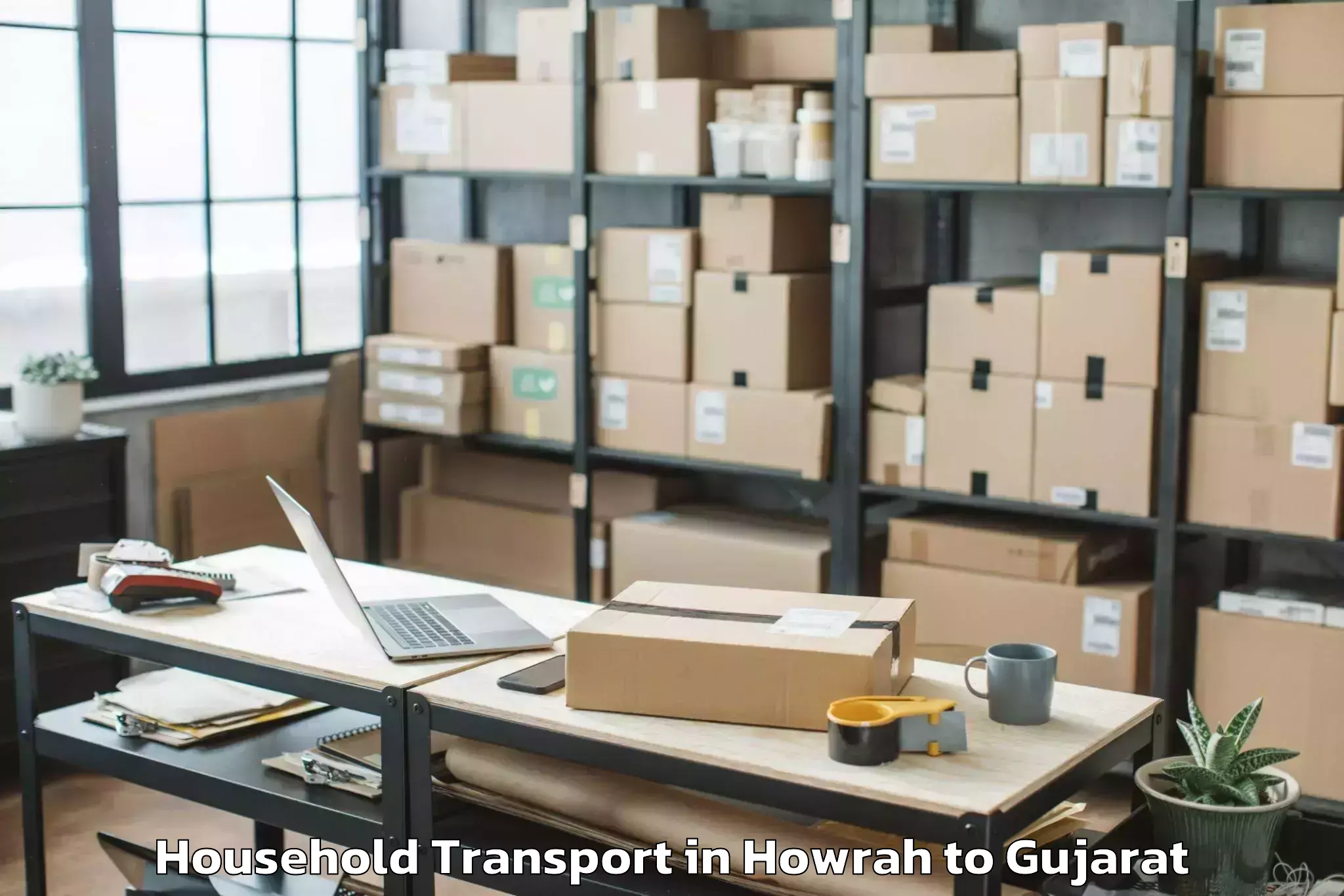 Professional Howrah to Khambha Household Transport